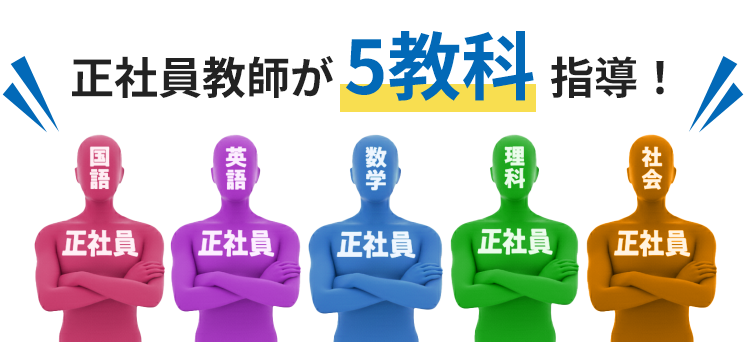 正社員教師が5教科指導！